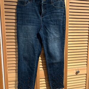Women's Blue Jeans with Embellishments